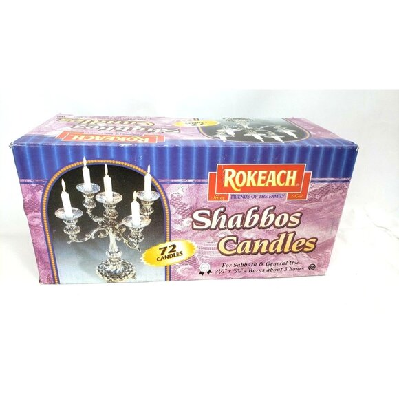 1 Sabbath 3 3/4” 5/8” Candles White 72 Count Shabbos Rokeach 3 Hr Burning Time - Picture 1 of 8